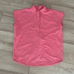 Figs neon pink scrub top